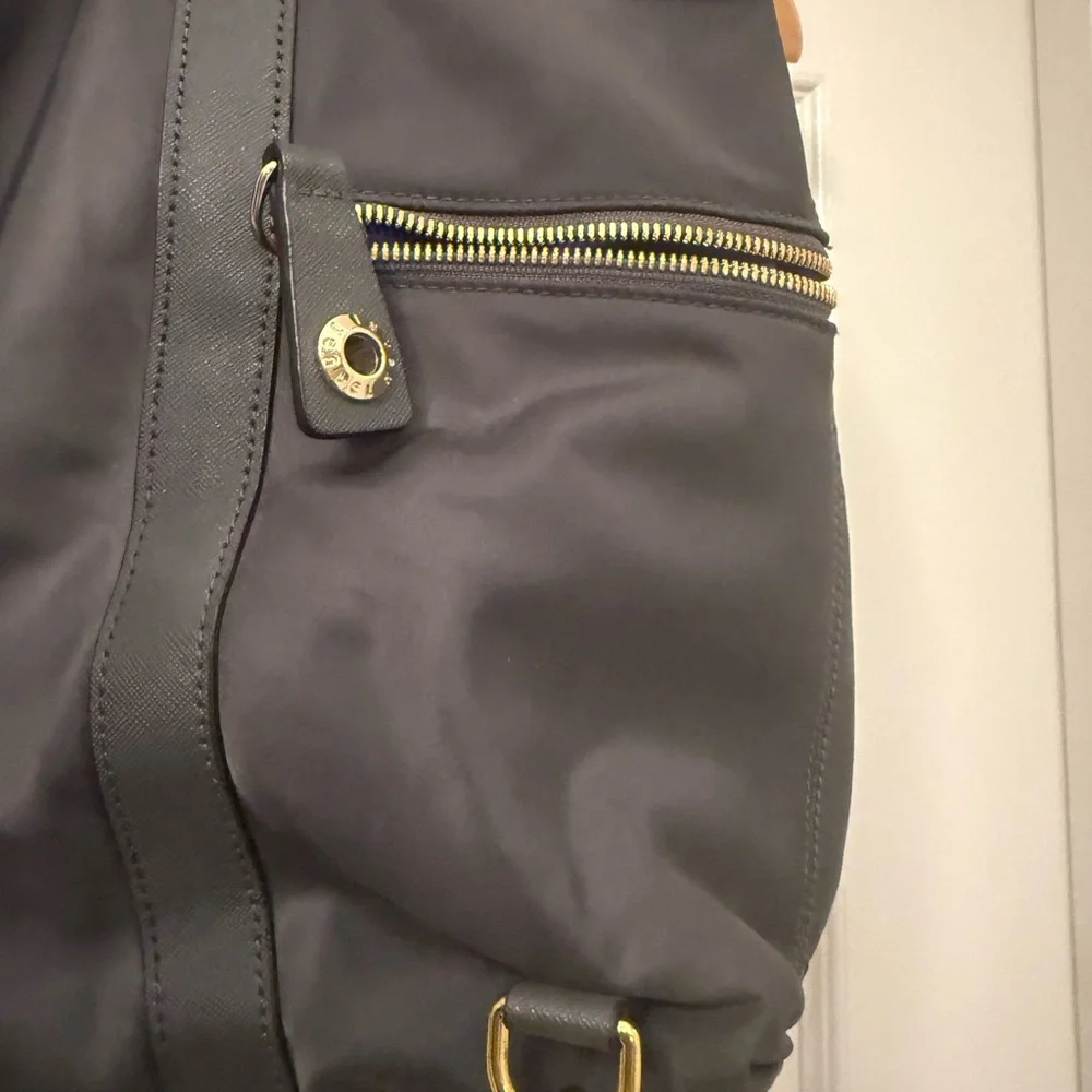 Henri Bendel Gray Backpack with Gold Details No lock for bag. - Picture 5 of 8